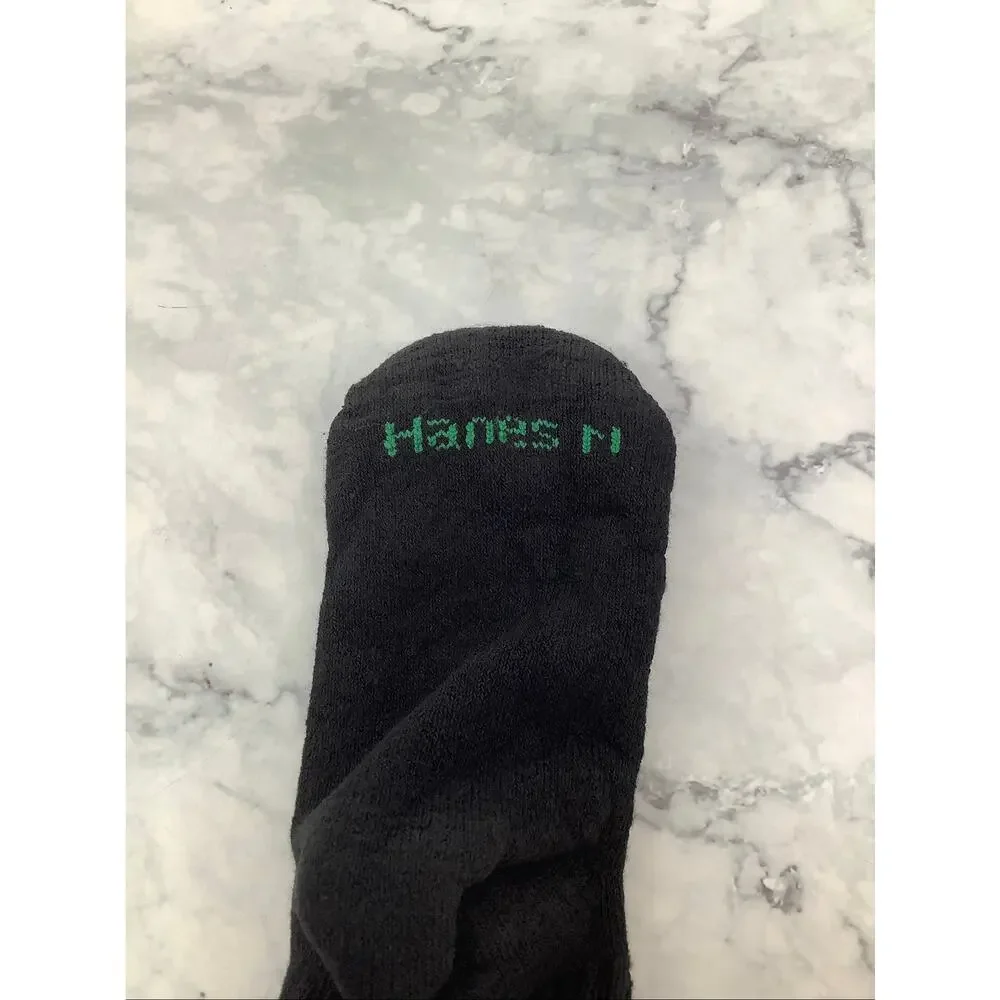 Hanes Boy's M Black 12-Pack Double Tough Cushioned Crew Socks Comfort BR26-13